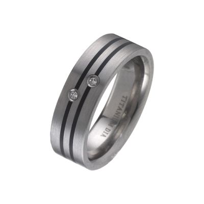Men's Titanium Diamond Ring - Product number 5440831