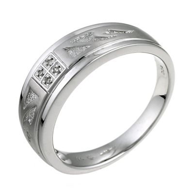 9ct White Gold Diamond Tribal Taper Ring - Product number 5444489