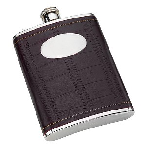Classic Collection Stainless Steel Leather Hip Flask