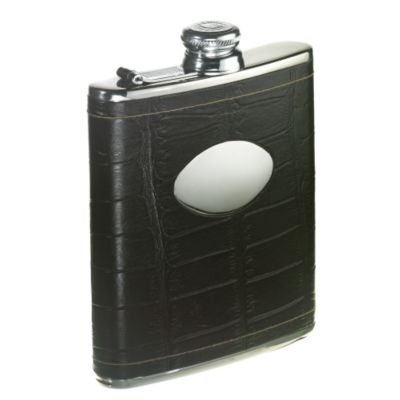 6oz Black Leather Hip Flask