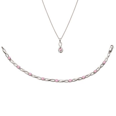 9ct White Gold Necklace & Bracelet - Product number 5466601