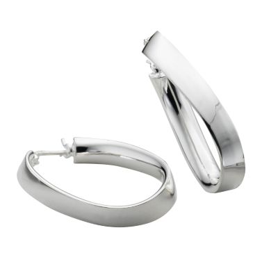 Sterling silver twist hoop earrings - Product number 5476666