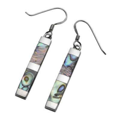Sterling silver abalone drop earrings - Product number 5476852