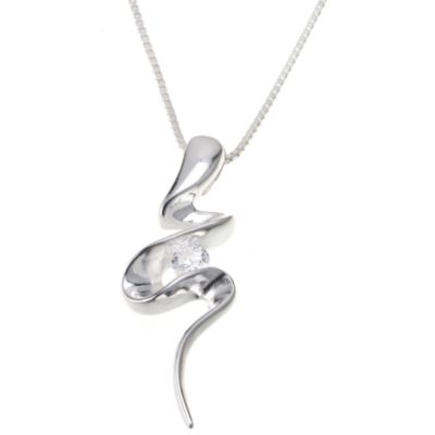 silver ladies squiggle pendant