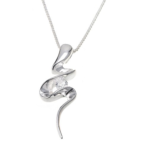 sterling silver ladies squiggle pendant