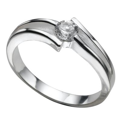 Sterling silver cubic zirconia ring - medium - Product number 5477158