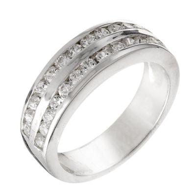 sterling silver cubic zirconia ring - medium