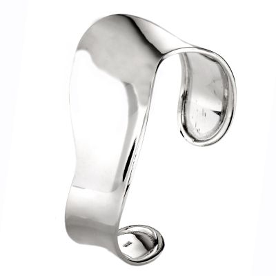 Sterling silver wave concave bangle