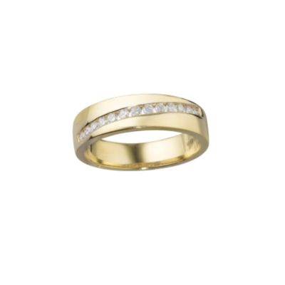 Ladies' 18ct gold quarter carat diamond court wedding ring