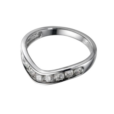 Ladies' 18ct white gold half carat diamond wedding ring - Product number 5496012