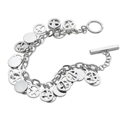 Emporio Armani sterling silver disc charm bracelet