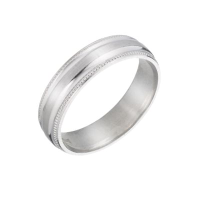 Ladies' 9ct White Gold 5mm Bead Edge Wedding Ring - Product number 5546753