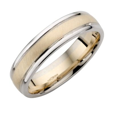 9ct Yellow And White Gold Wedding Ring