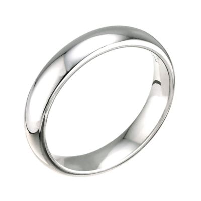 18ct White Gold Super Heavy 4mm Court Ring