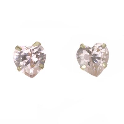 H Samuel 9ct Gold Pink Heart Stud Earrings