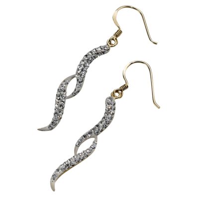 9ct Gold Crystal Flame Earrings