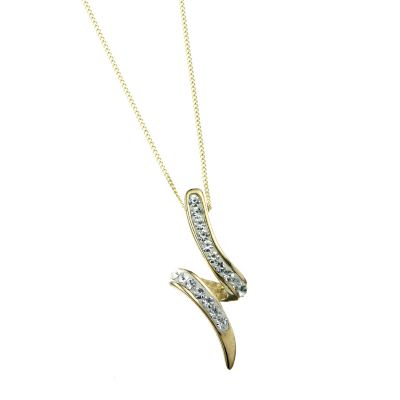 9ct Gold Glitter Twist Pendant