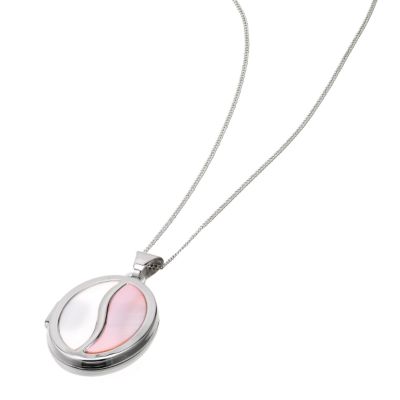 9ct White Gold Oval Mother Of Pearl Locket - Product number 5550025