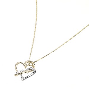 9ct Two-Colour Gold Entwined Hearts Pendant9ct Two-Colour Gold Entwined Hearts Pendant