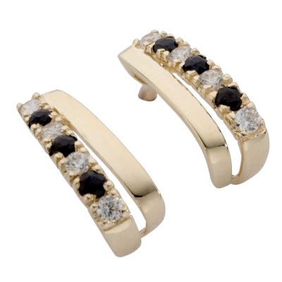 9ct gold Sapphire Cubic Zirconia Earrings