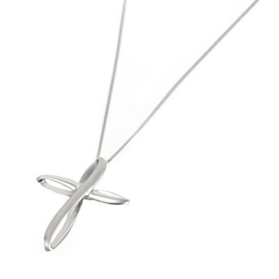 9ct White Gold Small Wrapover Cross Pendant - Product number 5550408