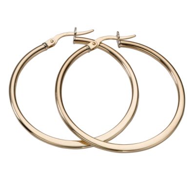H Samuel 9ct Yellow Gold Tapered Creole Earrings