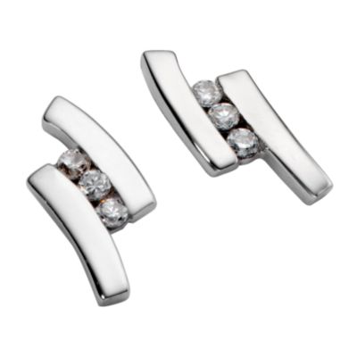 9ct White Gold Cubic Zirconia Earrings - Product number 5553121