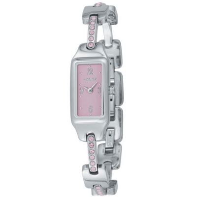 DKNY ladies' pink Swarovski crystal bracelet watch