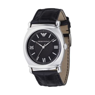 Emporio Armani men's stainless steel round black dial watch - Product number 5568072