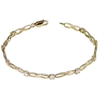 9ct yellow gold cubic zirconia necklace - Product number 5568749