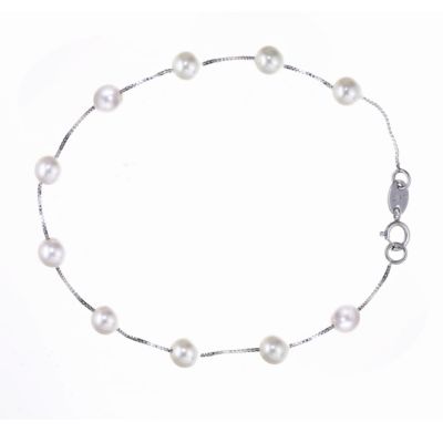 9ct white gold cultured freshwater pearl bracelet - Product number 5569311