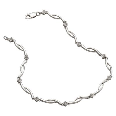 9ct white gold diamond bracelet - Product number 5571227