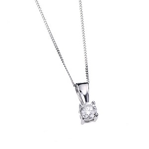 9ct White Gold 1/3 Carat Diamond Solitaire Pendant