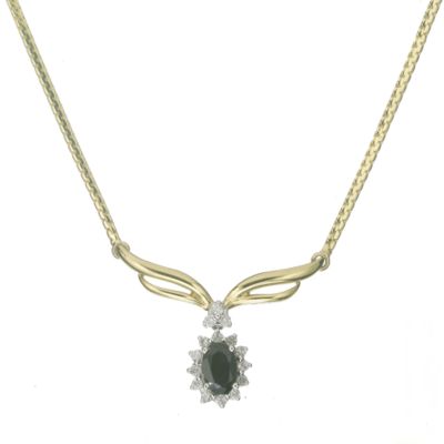 9ct Diamond and Sapphire Necklace - Product number 5571502