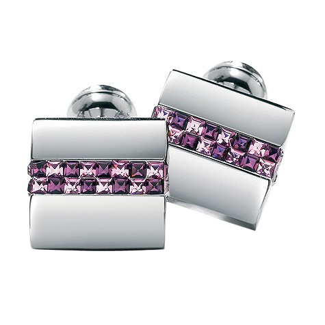 Square Mile purple Swarovski crystal cufflinks