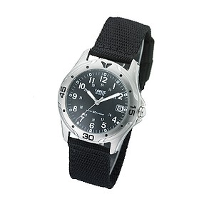 Menand#39;s Black Dial Material Strap Watch