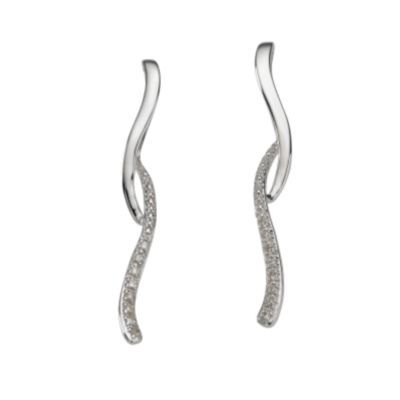 9ct white gold diamond earrings
