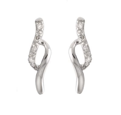 9ct white gold diamond earrings - Product number 5579236