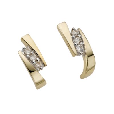 9ct gold diamond stud earrings