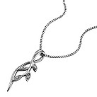 9ct white gold leaf diamond pendant