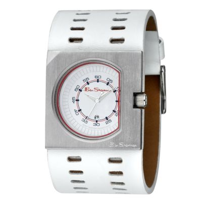 Ben Sherman White Leather Wide Watch