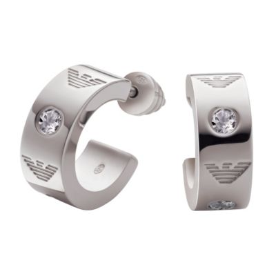 Emporio Armani sterling silver hoop topaz earrings - Product number 5579570