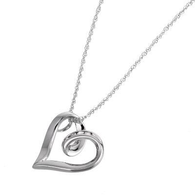 9ct white gold and diamond heart pendant - Product number 5579708