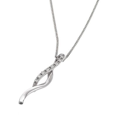 9ct white gold and diamond wave pendant - Product number 5579740