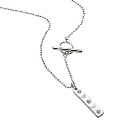 Emporio Armani sterling silver tag topaz pendant - Product number 5579767