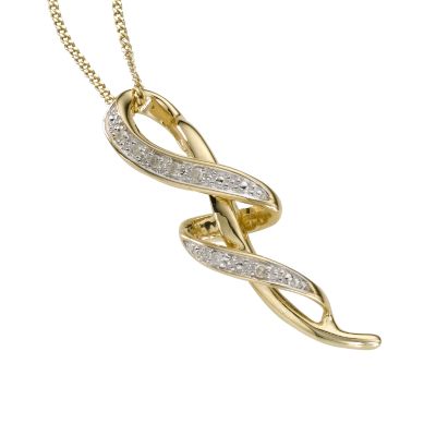 9ct gold diamond pendant - Product number 5580196