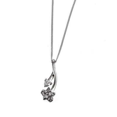 9ct white gold cubic zirconia pendant necklace - Product number 5581885