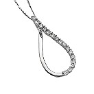 9ct white gold cubic zirconia pendant