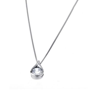 9ct white gold cubic zirconia pear pendant - Product number 5581990