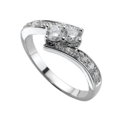 18ct white gold half carat diamond ring - Product number 5584132